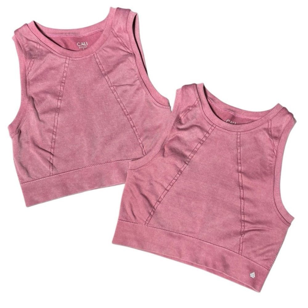 Cali Sport Sports Bra Mauve Sleeveless Crop Tops Size Medium